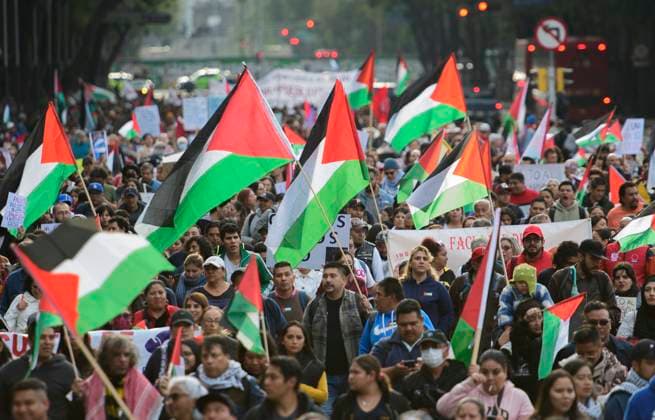 Mexico, Pro-Palestinian rally in Mexico City