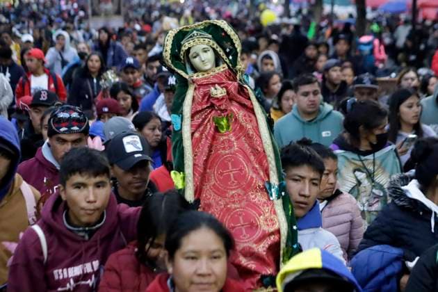 Mexico, pilgrims during the celebrations for Our Lady of Guadalupe