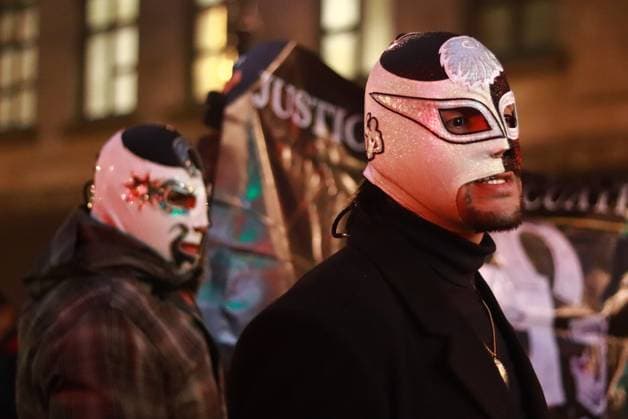 Mexico, demonstration for the release of wrestler Cuatrero in Mexico City