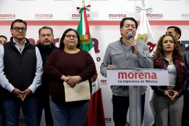 Mexico, MORENA press conference with Mario Delgado and Citlalli Hernandez in Mexico City