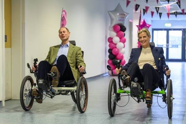 Great Britain, Countess Sophie and Prince Edward visit the National Cycling Centre in Manchester