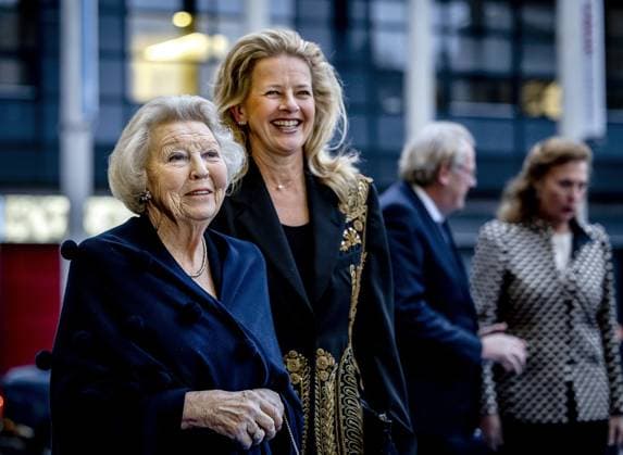 Princess Beatrix and Princess Mabel at the Prince Friso Engineering Award in The Hague
