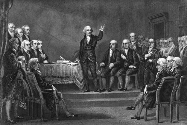 IMAGO International History, 250 years USA, Election of George Washington as the first president in 1789