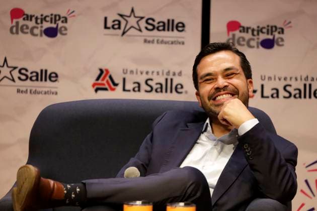 Mexico, presidential candidate Jorge Alvarez Maynez visits university in Mexico City