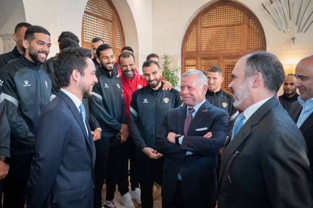 Jordan, King Abdullah II receives the Jordanian national football team