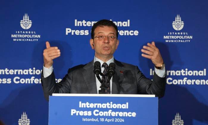 Turkey, Press conference of newly elected mayor Ekrem Imamoglu in Istanbul