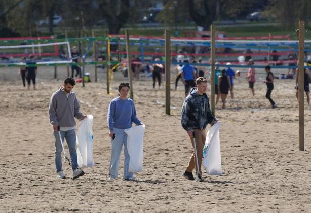 Earth Day, beach clean-up in Vancouver, Canada