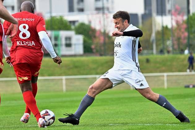 France, Emmanuel Macron takes part in charity football match