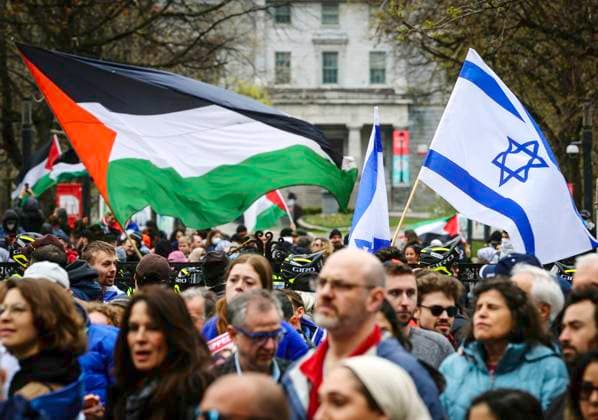 Canada, Pro-Palestinian and pro-Israeli protesters face off in Montreal