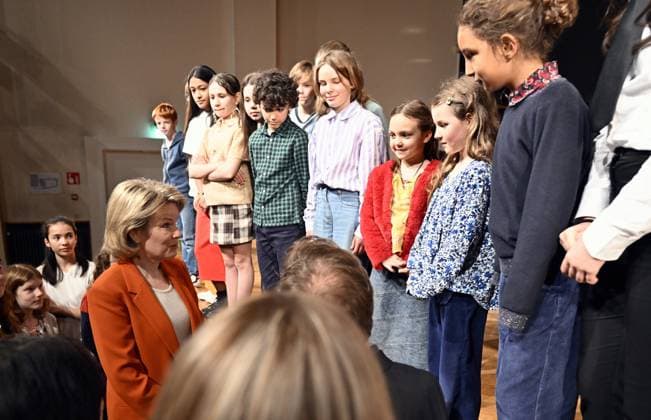 Belgium, Queen Mathilde visits music academy in Anderlecht