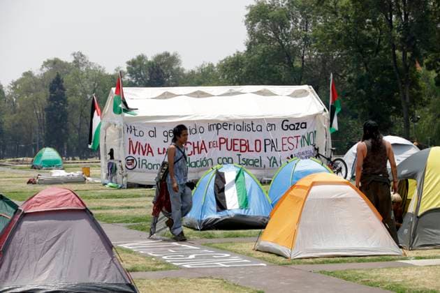 Mexico, Pro-Palestinian protest camp of students at the UNAM in Mexico City