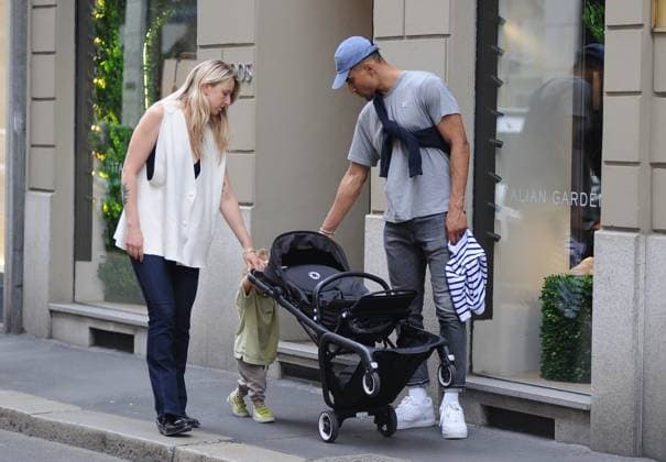 Basketball player Maodo Lo and family travelling in Milan