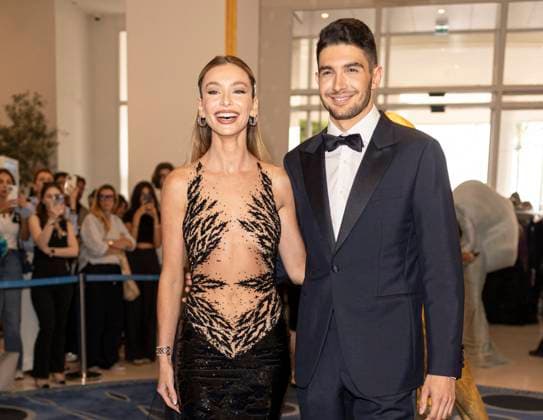 Cannes International Film Festival, Flavy Barla and Esteban Ocon at the Martinez Hotel