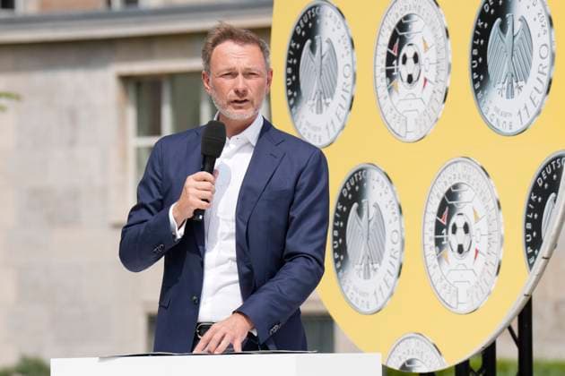Berlin, Finance Minister Lindner presents 11-euro commemorative coin for EURO 2024
