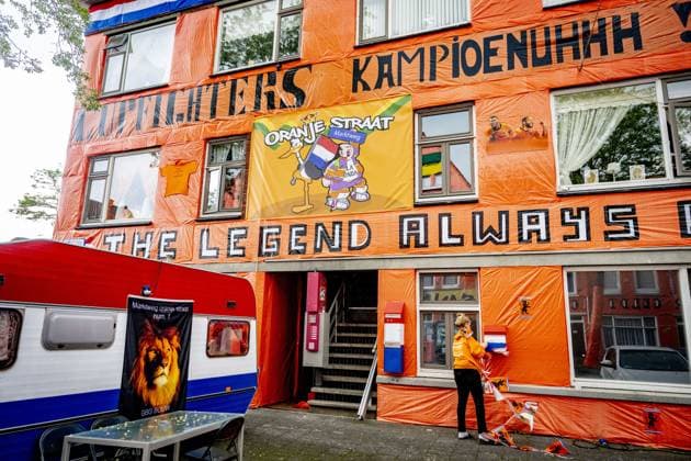 Netherlands, Orange decorations in the run-up to the European Football Championship in The Hague
