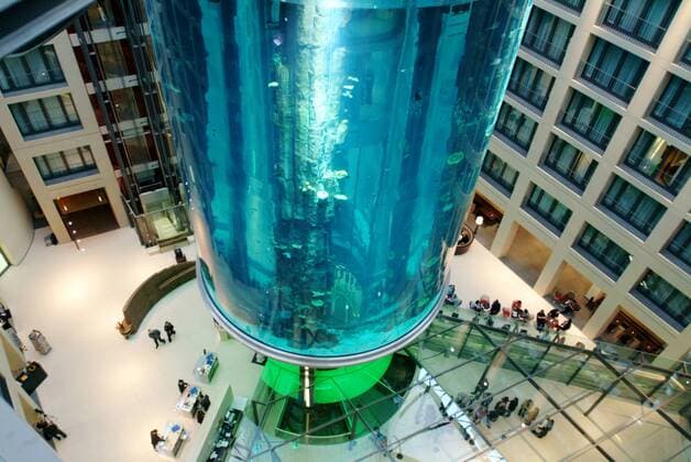 Aquarium AquaDom in Berlins Hotel DomAquaree burst - archive pictures