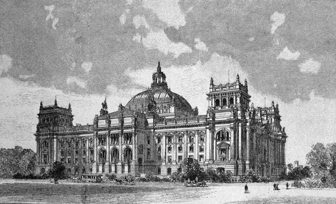 Completion of the Reichstag building in Berlin, 125th anniversary on 05 December