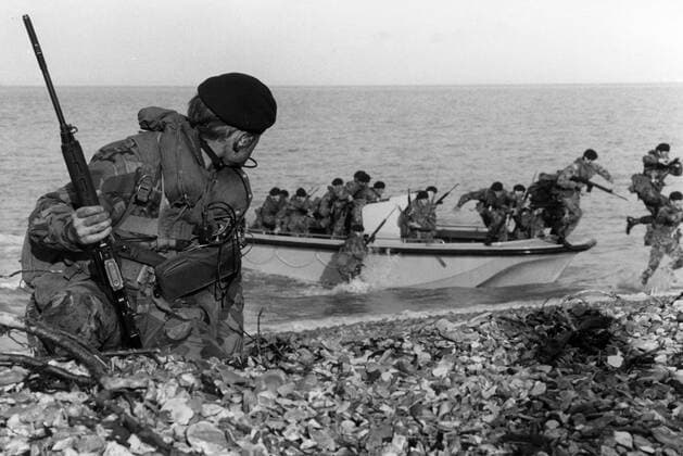 The Falklands War between Argentina and the UK in 1982, archive footage