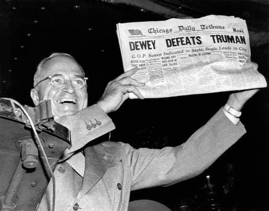 Incumbent Harry S. Truman wins US presidential election, 75th anniversary on 2 November