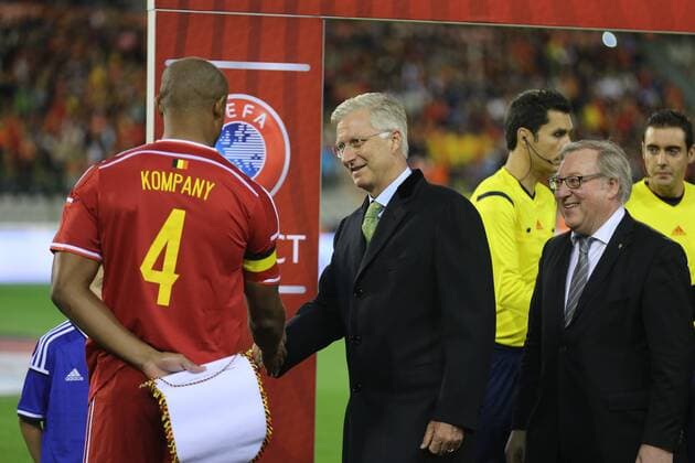 King Philippe of Belgium before the international football match