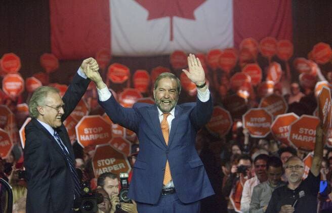 Election campaign in Canada - NPD top candidate Thomas Mulcair