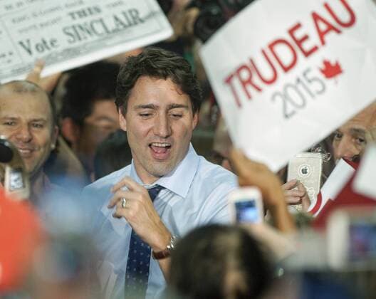 Election campaign in Canada - Justin Trudeau, candidate of the Liberal Party of Canada