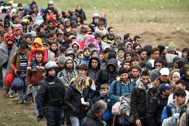 IMAGO History, 75 years of the Basic Law, cornerstones of German history, Immigration 2015