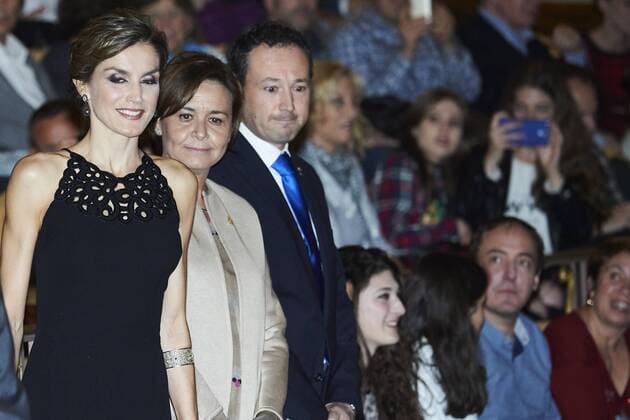 Queen Letizia before the Princess of Asturias Award