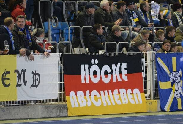 Björn Höcke - Football fans from Jena with critical poster