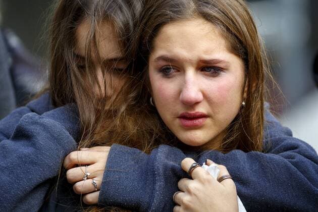 Terrorist attacks in Paris - mourning in front of Bataclan music club