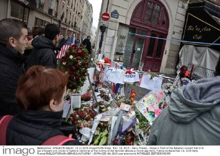Terrorist attacks in Paris - commemoration in front of Bataclan music club