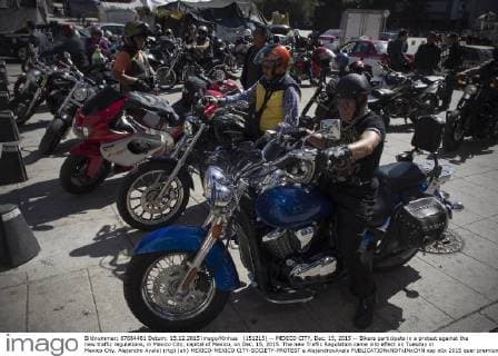 Motorcyclists protest in Mexico City