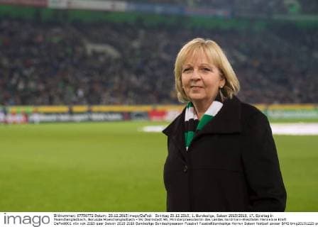 Hannelore Kraft attends football match in Mönchengladbach