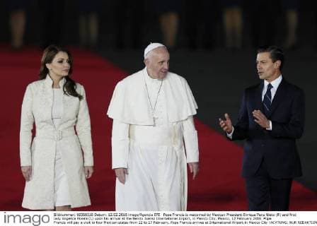 Arrival of Pope Francis in Mexico