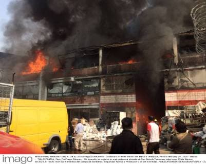 Major fire at a factory San Bartolo Tenayuca, Mexico