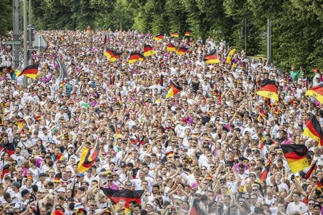 EURO 2024, German fans march before the match against Denmark