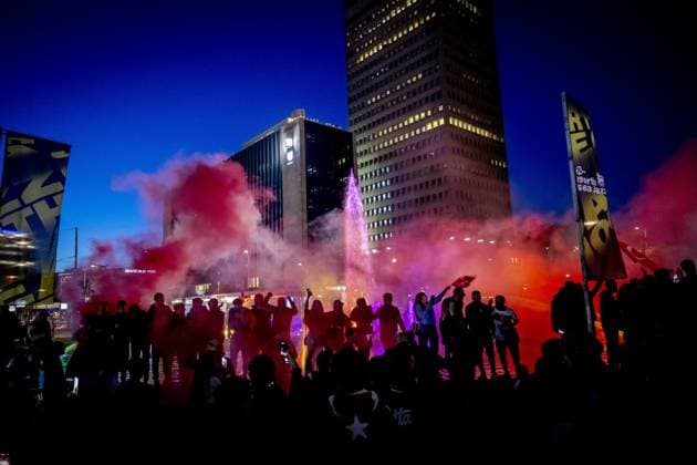 EURO 2024, Turkish fans celebrate reaching the quarter-finals in Rotterdam, Netherlands