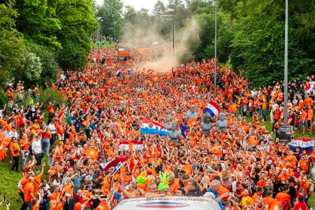 EURO 2024, fan march of the Dutch fans in Munich