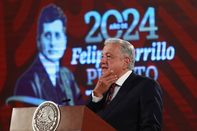 Mexico, Press conference with Andres Manuel Lopez Obrador in Mexico City