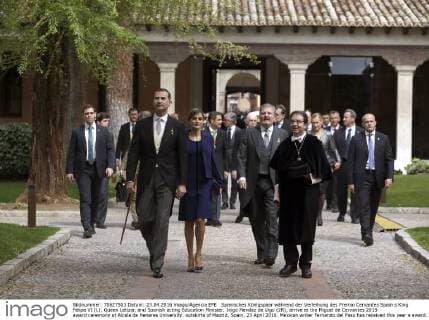 Spanish royal couple during the award ceremony of the Premio Cervantes