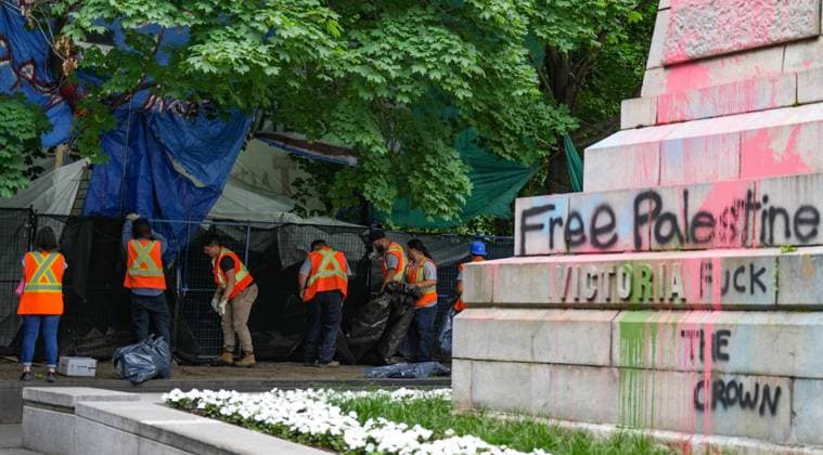 Canada, eviction of Palestine protest camp in Montreal