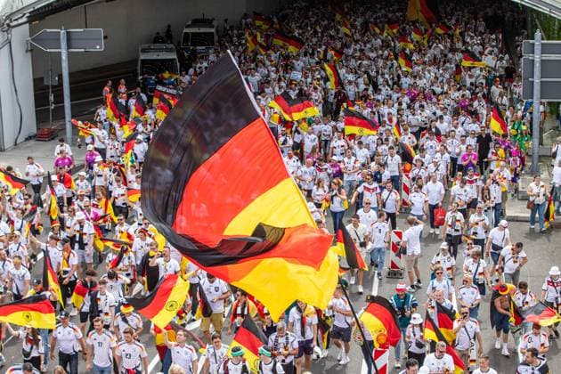 EURO 2024, Spain - Germany, fan march in Stuttgart