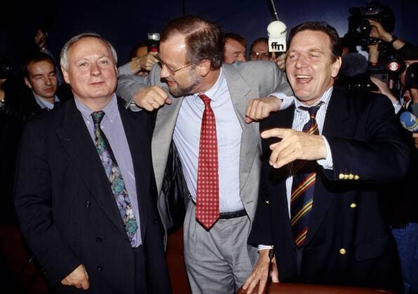 German parties, SPD, Troika Schröder, Scharping, Lafontaine 1994