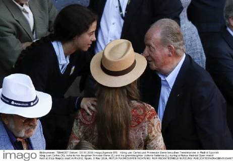 King Juan Carlos and Princess Elena visit tennis tournament in Madrid