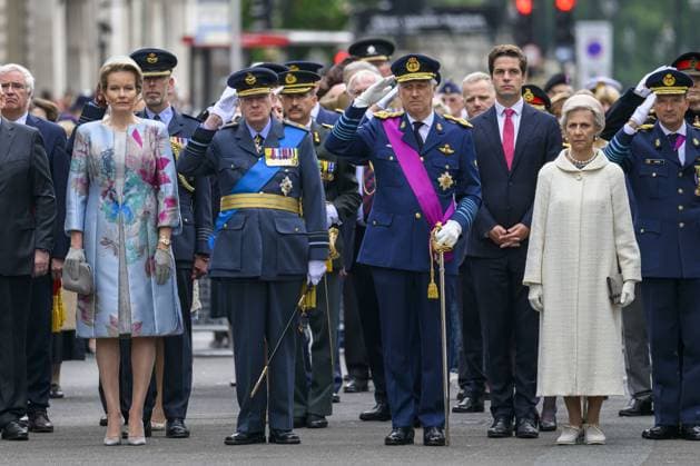 Belgian royals at the Cenotaph Parade in London