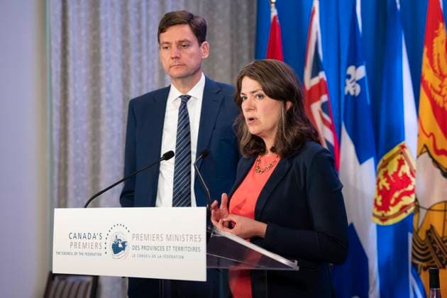 Canada, Alberta Premier Danielle Smith and British Columbia Premier David Eby press conference in Halifax