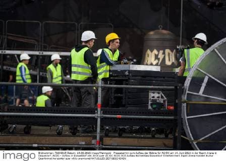 Stage construction for AC DC concert in Düsseldorf