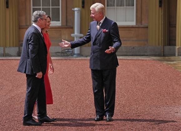 Royals: Household adviser Sir Clive Alderton bids farewell to King Charles, archive footage