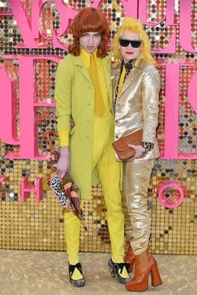 Pam Hogg and Josh Quinton at the Absolutely Fabulous film premiere in London