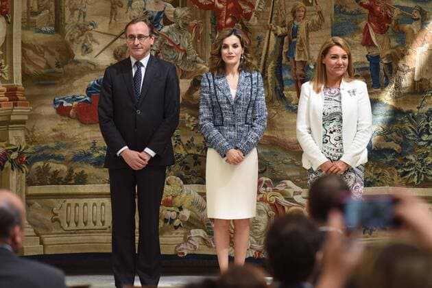 Queen Letizia of Spain at the Premios Reina Letizia award ceremony in Madrid